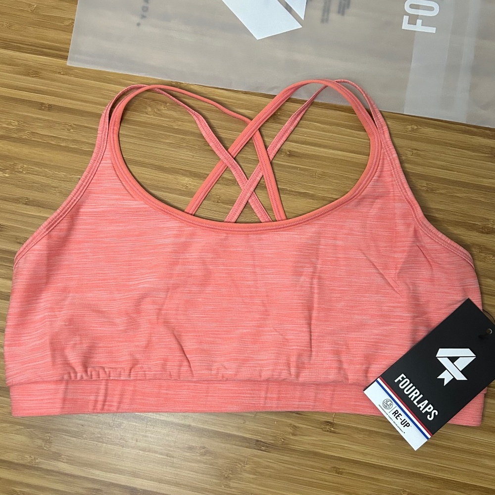 NWT FOURLAPS VITALITY SPORTS BRA BLUSH SPACE DYE